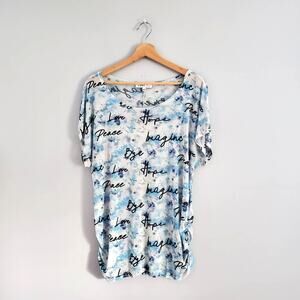 Love J Graphic Sheer Cover Up Tee 2X